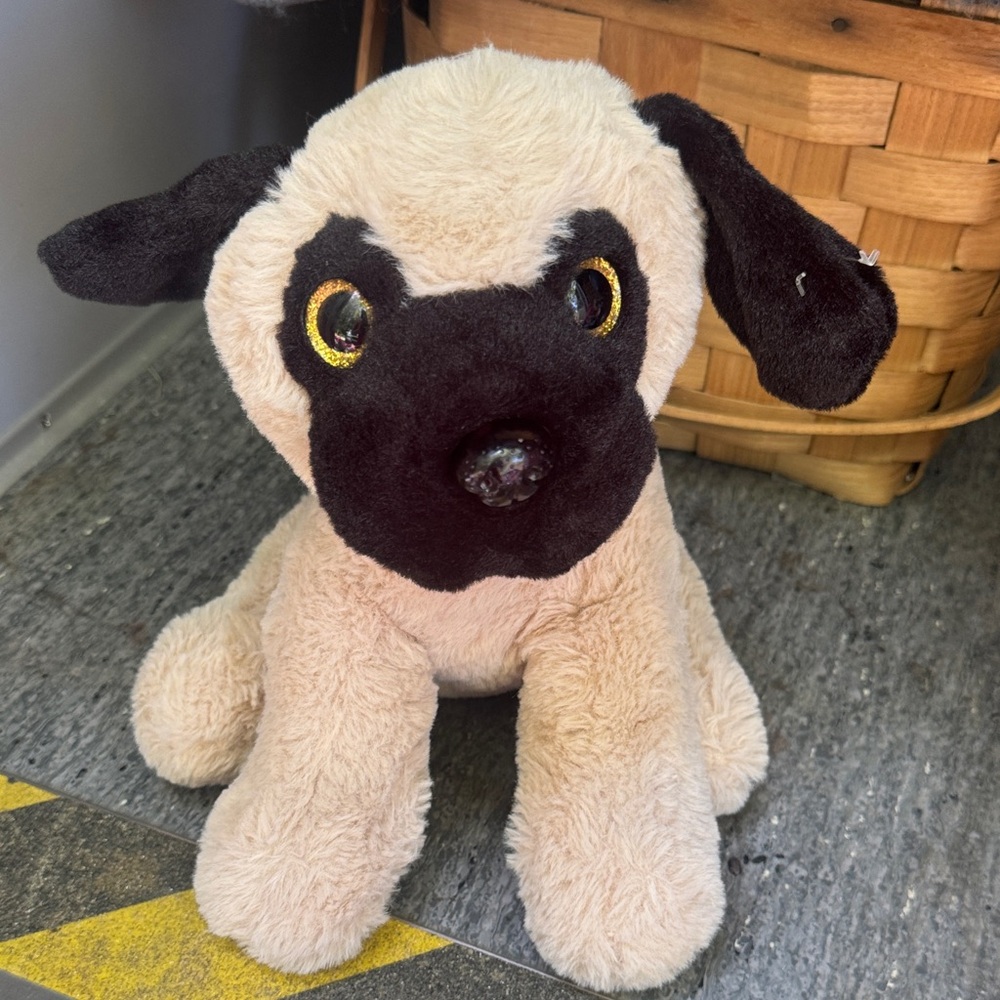 Fiesta Cream and Black Plush Dog Toy, 1972